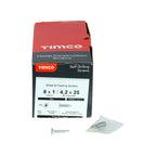 TIMCO Metal Construction Sheet & Framing Screws, PH, Wafer, Self-Drilling, Zinc, 4.2 x 25, Box of 1,000