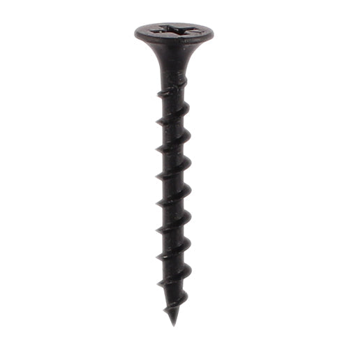 TIMCO Drywall Screws, Coarse Thread, PH, Bugle, Black, 3.5 x 38, Bag of 350