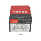 TIMCO Metal Construction Sheet & Stud Screws, PH, Pan, Self-Drilling, Zinc, 8 x 1/2, Box of 1,000