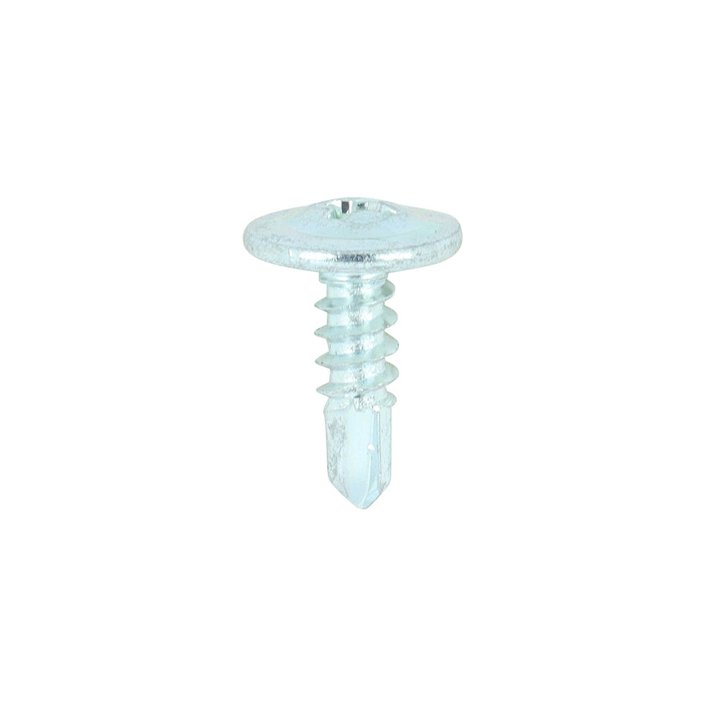 TIMCO Metal Construction Sheet & Framing Screws, PH, Wafer, Self-Drilling, Zinc, 8 x 9/16, Box of 1,000