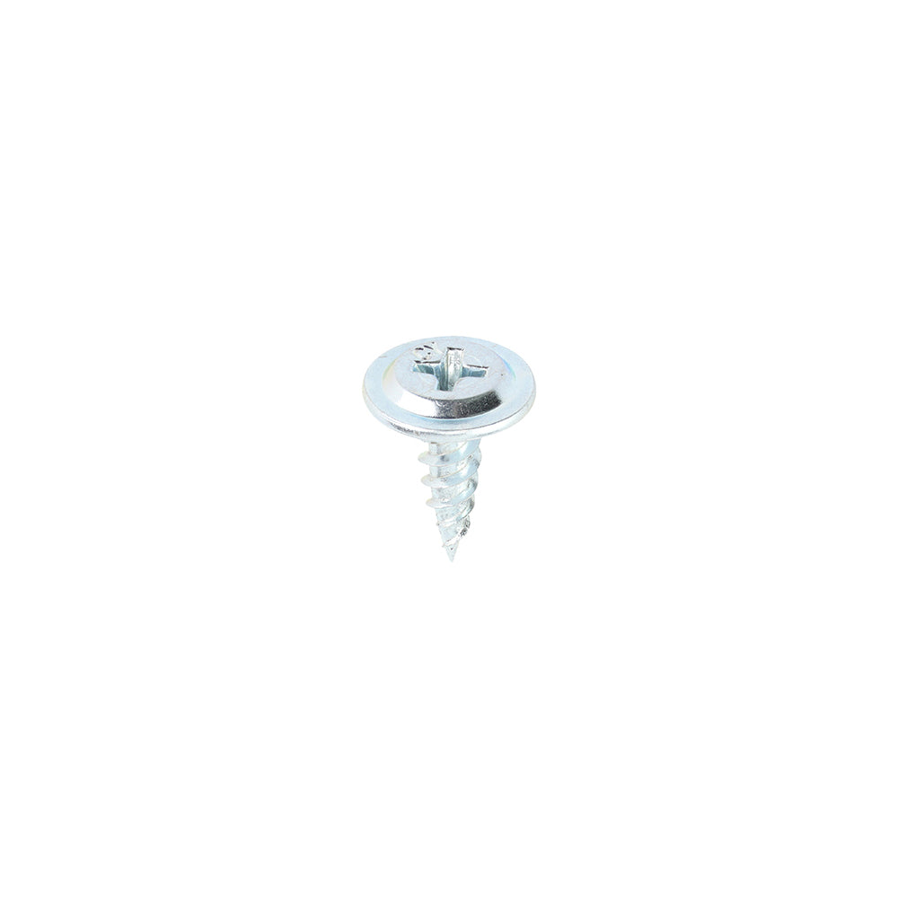 TIMCO Metal Construction Sheet & Framing Screws, PH, Wafer, Sharp Point, Zinc, 8 x 9/16, Box of 1,000