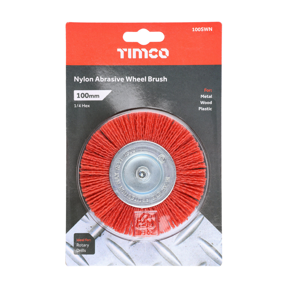 TIMCO Drill Wheel Brush, Nylon, 100mm