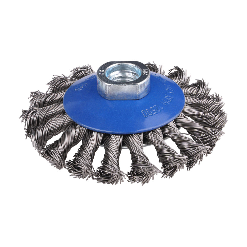 TIMCO Angle Grinder Bevel Brush, Twisted Knot Stainless Steel, 100mm