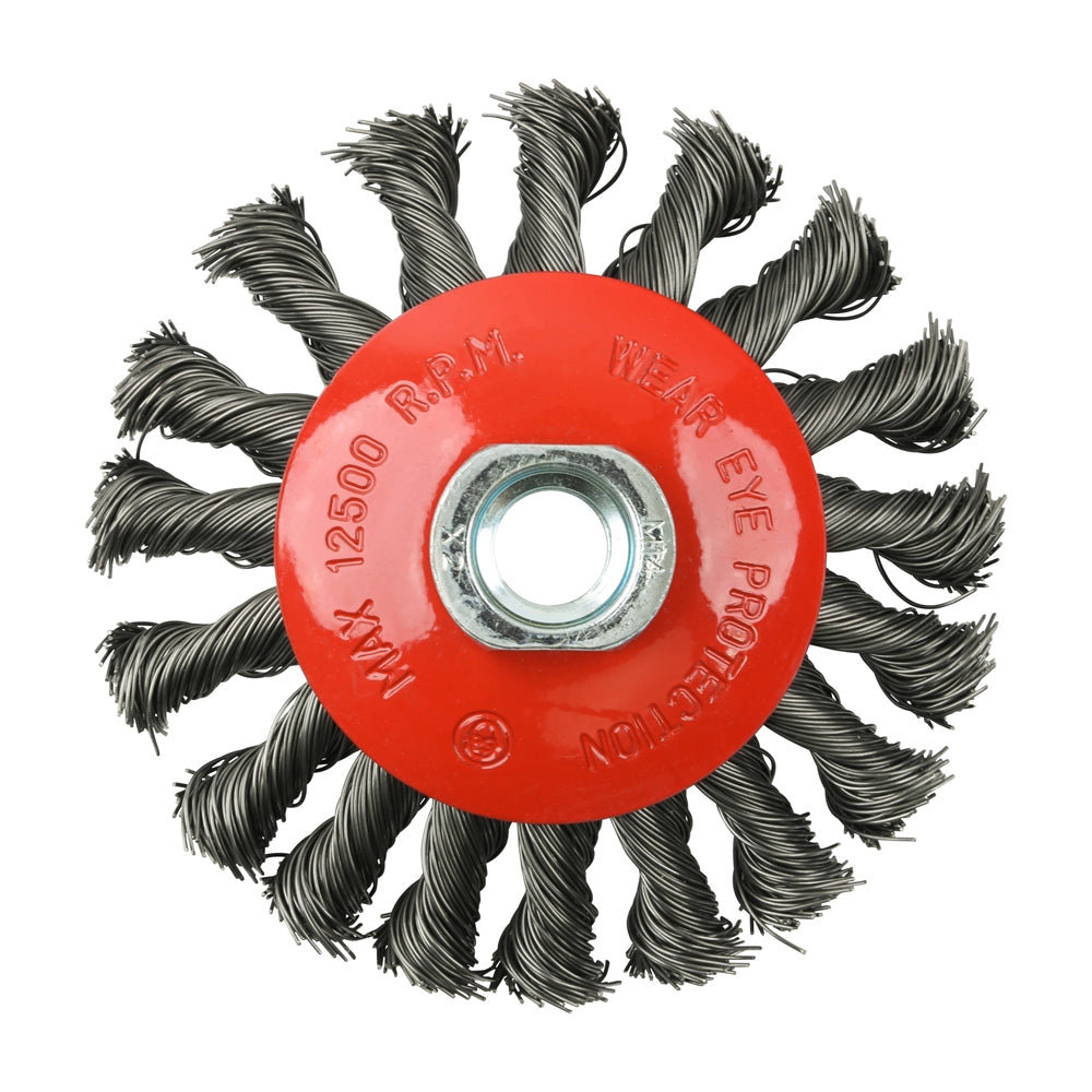 TIMCO Angle Grinder Bevel Brush, Twisted Knot Steel Wire, 100mm