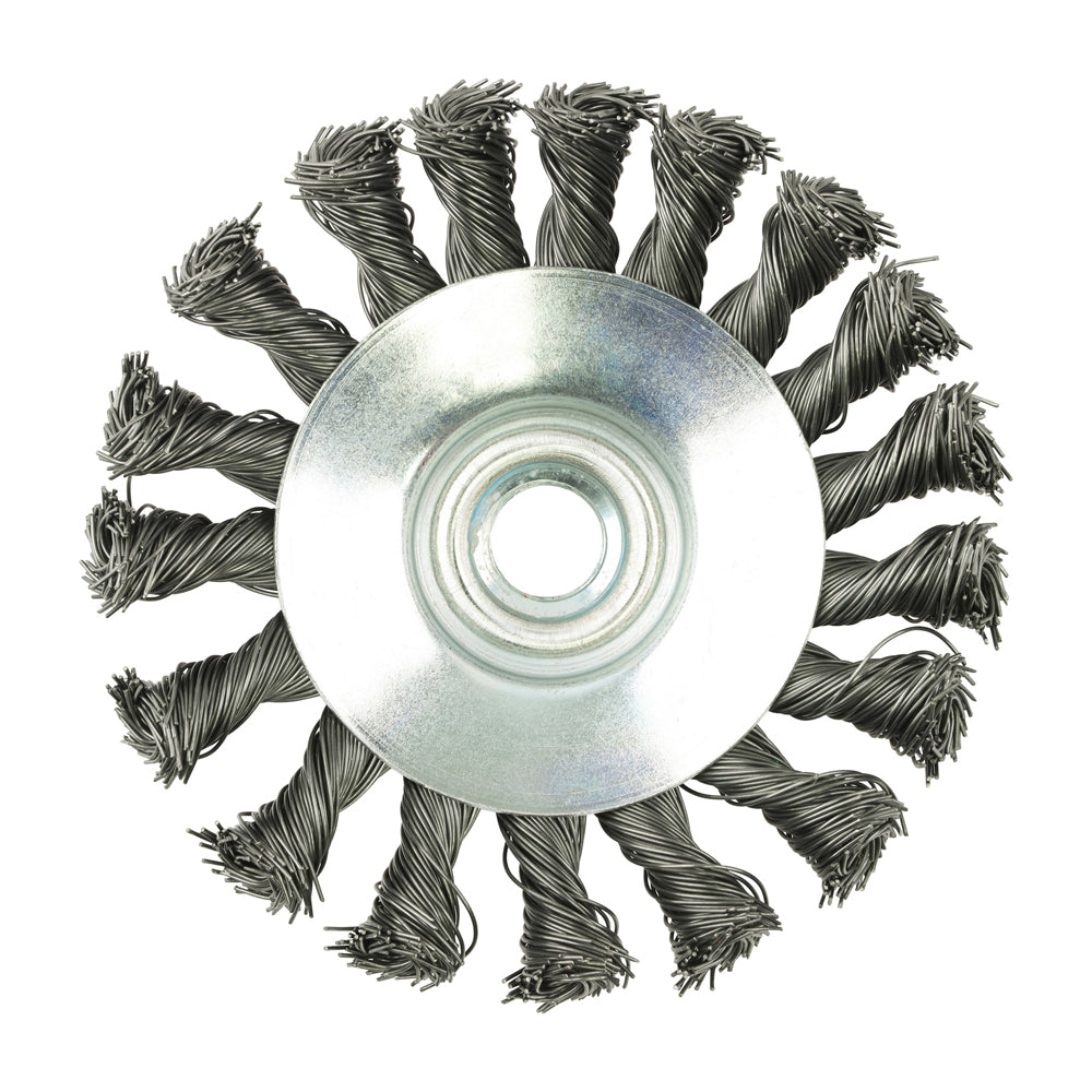 TIMCO Angle Grinder Bevel Brush, Twisted Knot Steel Wire, 100mm
