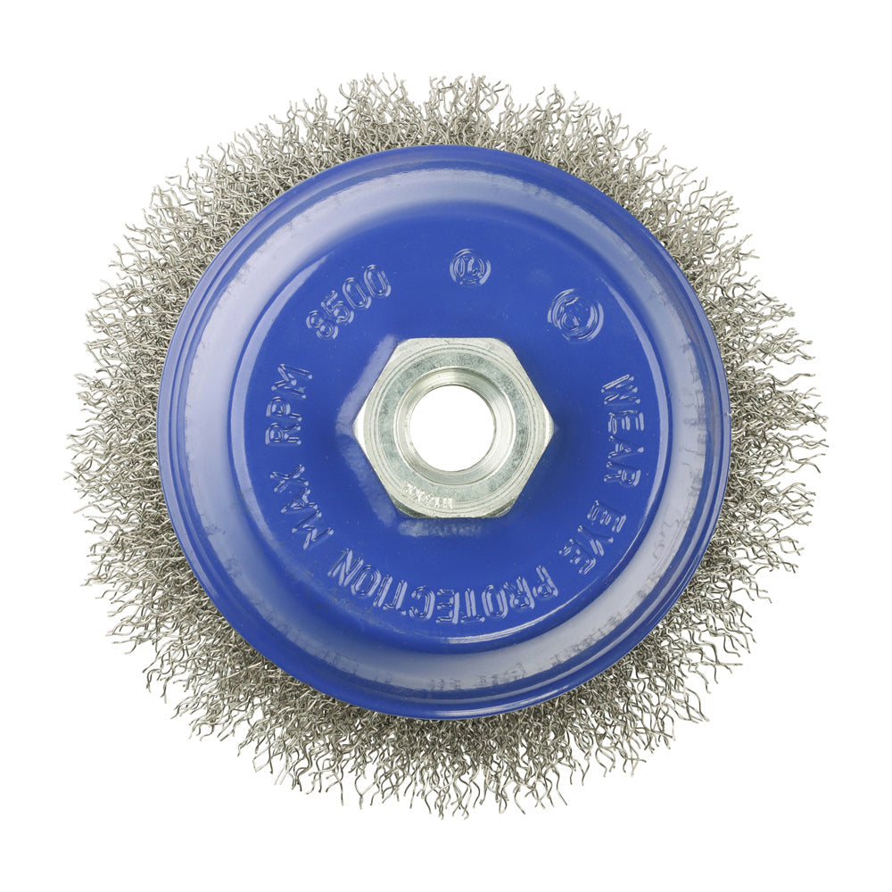 TIMCO Angle Grinder Cup Brush, Crimped Stainless Steel, 100mm