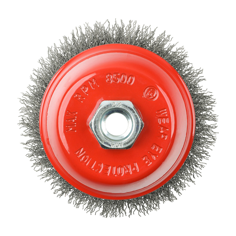 TIMCO Angle Grinder Cup Brush, Crimped Steel Wire, 100mm