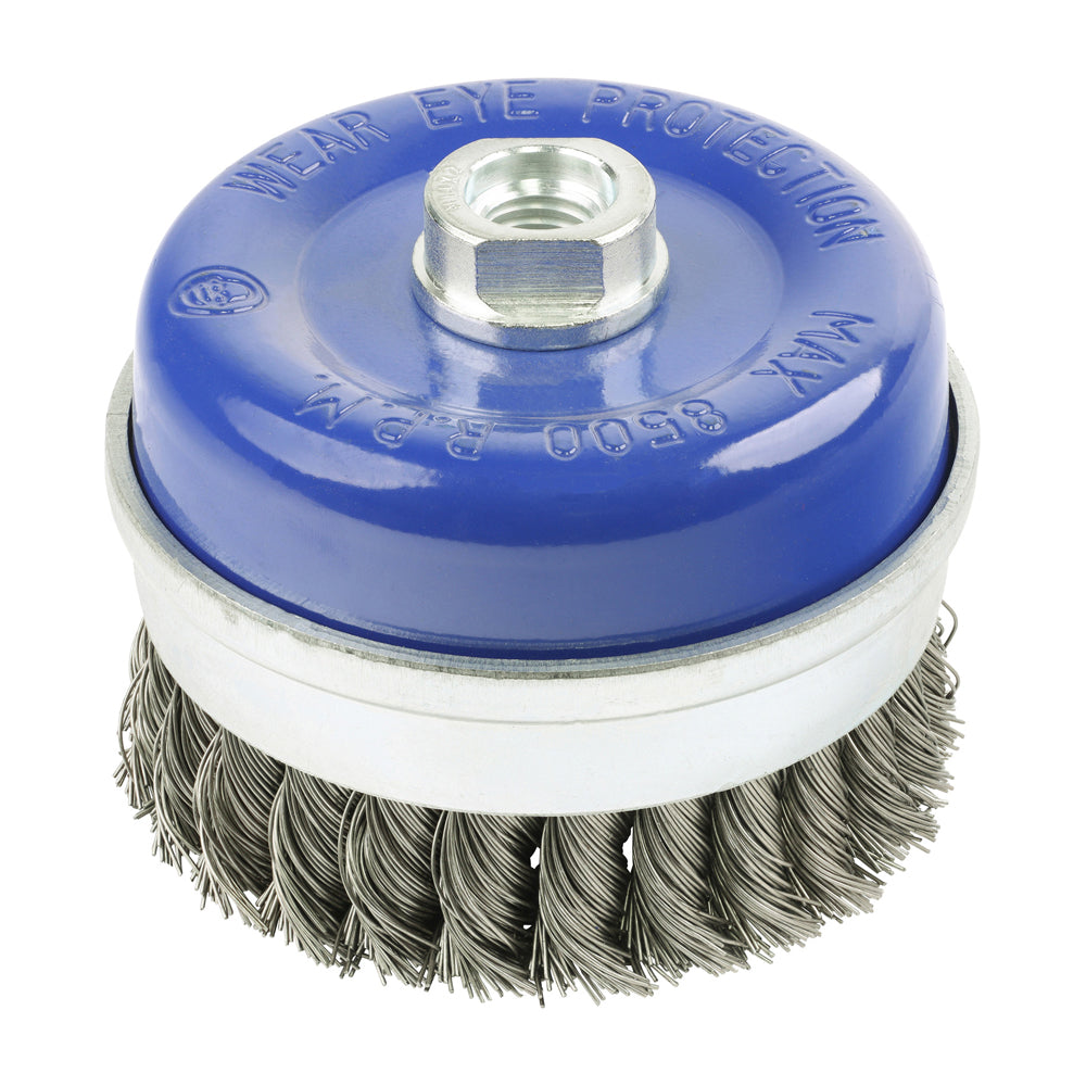 TIMCO Angle Grinder Cup Brush, Twisted Knot Stainless Steel, 100mm