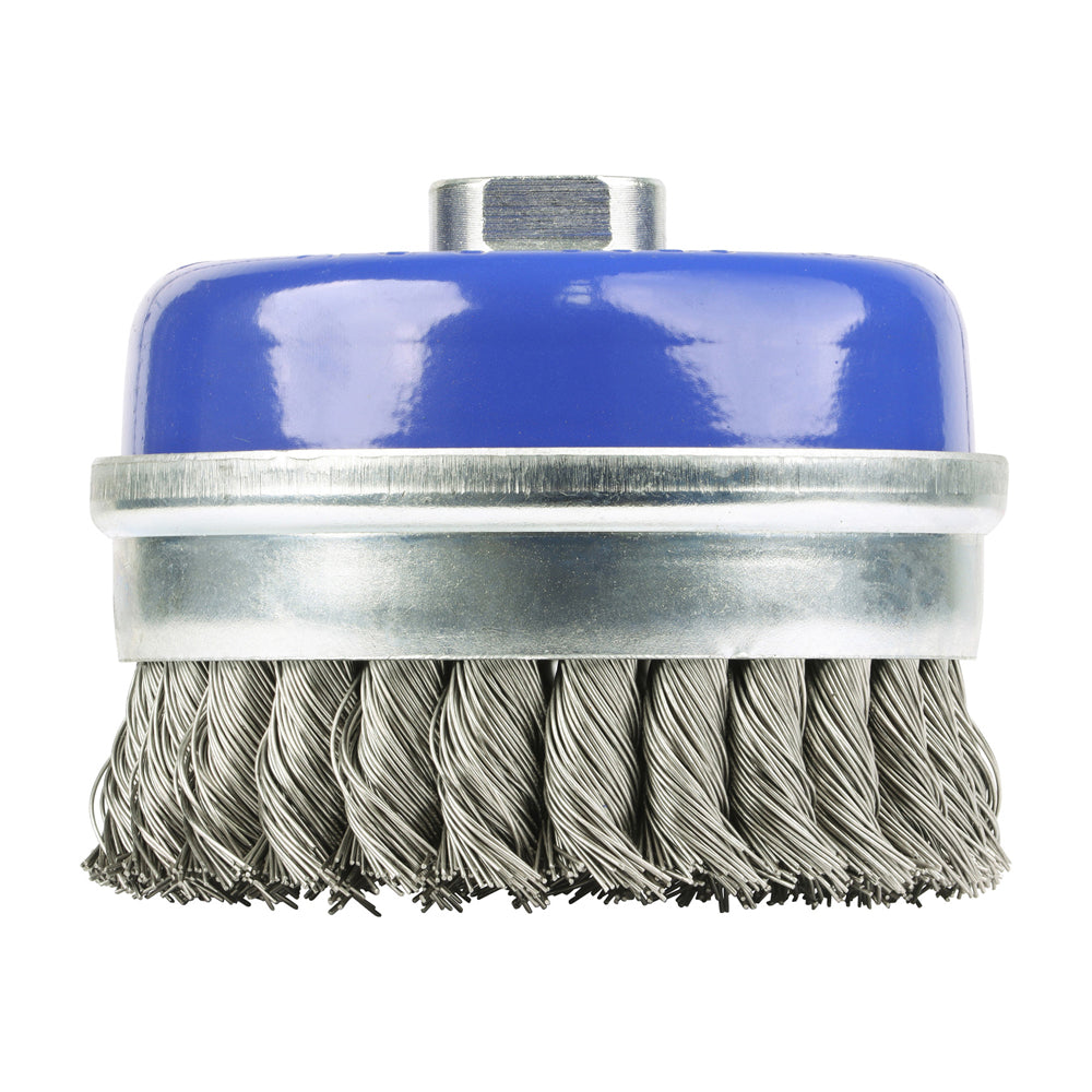TIMCO Angle Grinder Cup Brush, Twisted Knot Stainless Steel, 100mm