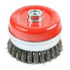 TIMCO Angle Grinder Cup Brush, Twisted Knot Steel Wire, 100mm