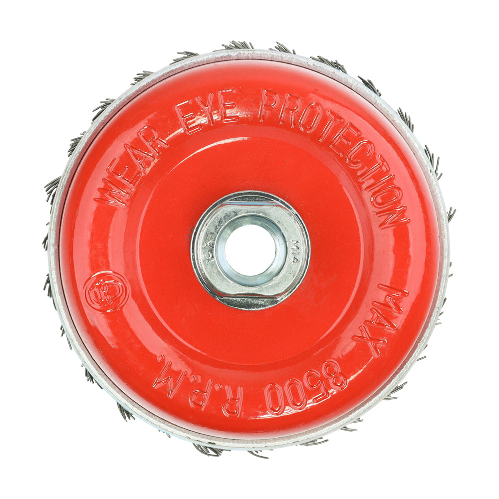 TIMCO Angle Grinder Cup Brush, Twisted Knot Steel Wire, 100mm