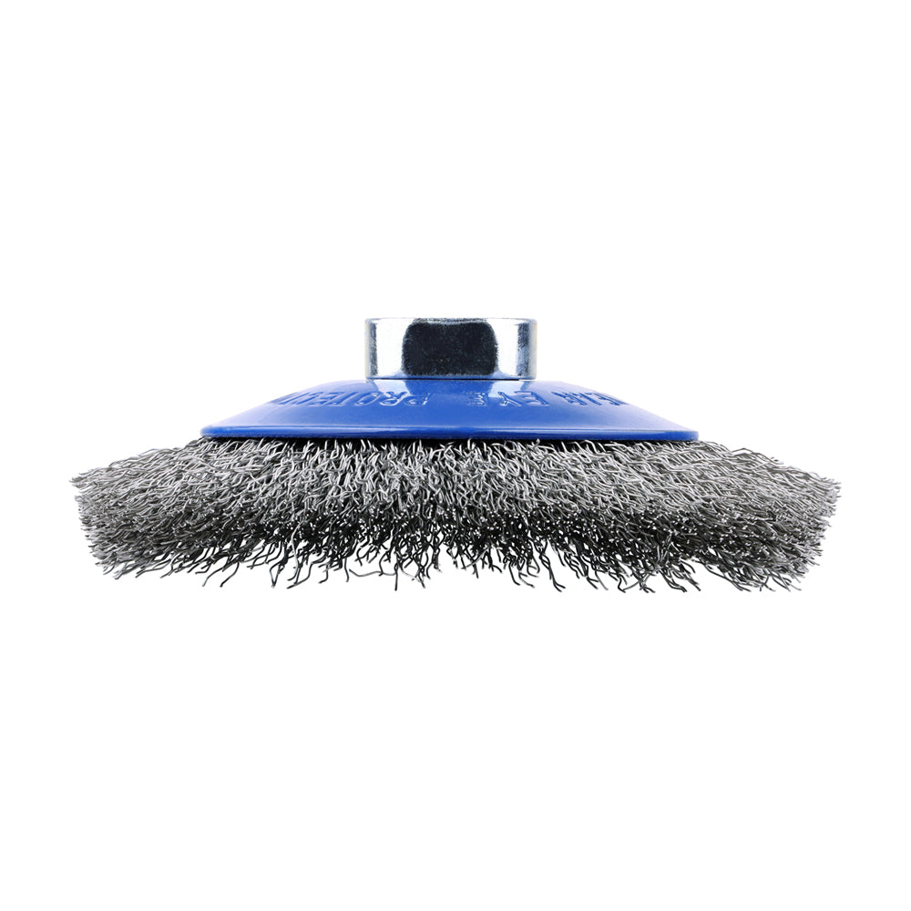TIMCO Angle Grinder Bevel Brush, Crimped Stainless Steel, 115mm
