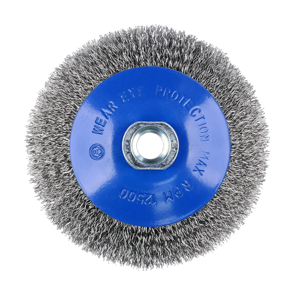 TIMCO Angle Grinder Bevel Brush, Crimped Stainless Steel, 115mm