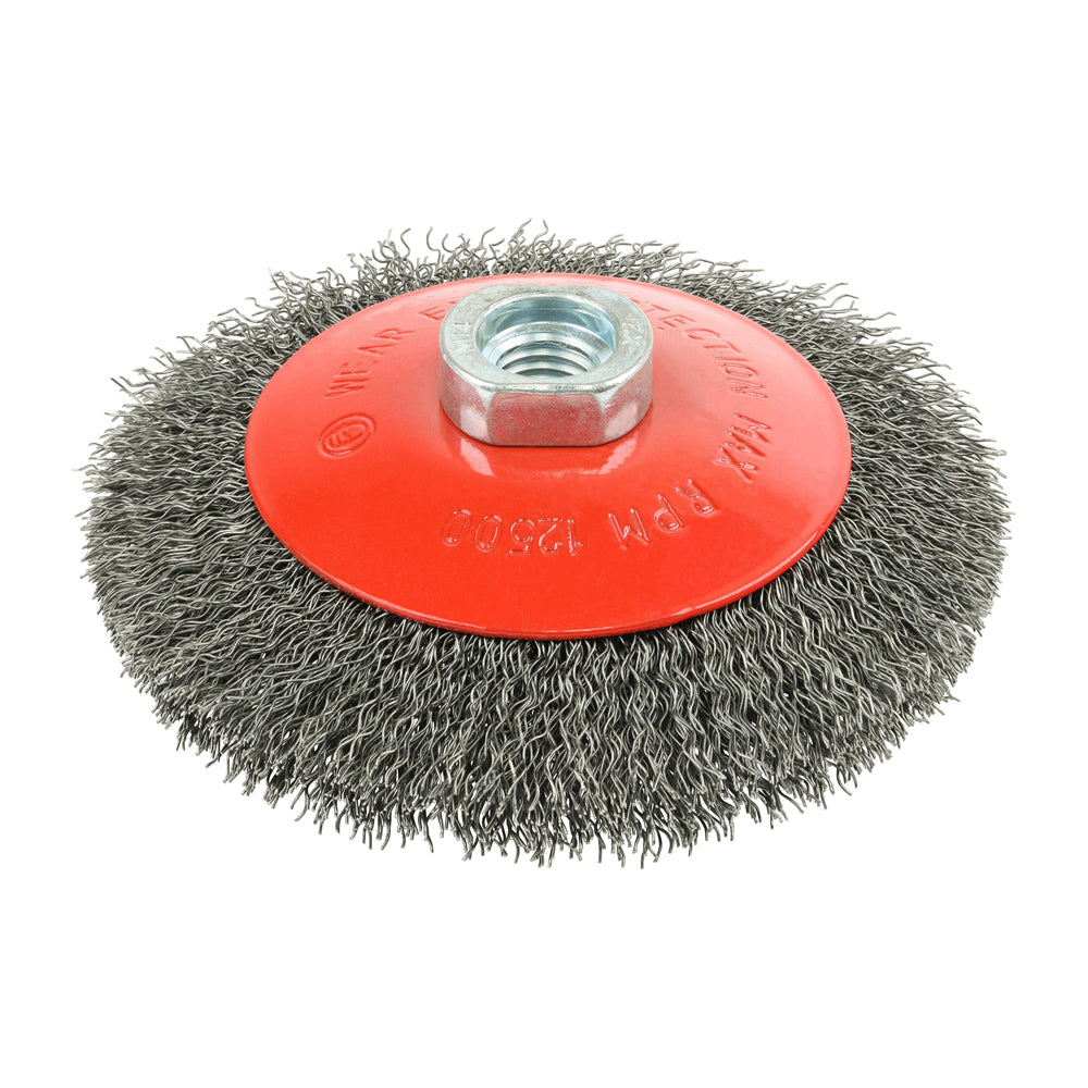 TIMCO Angle Grinder Bevel Brush, Crimped Steel Wire, 115mm