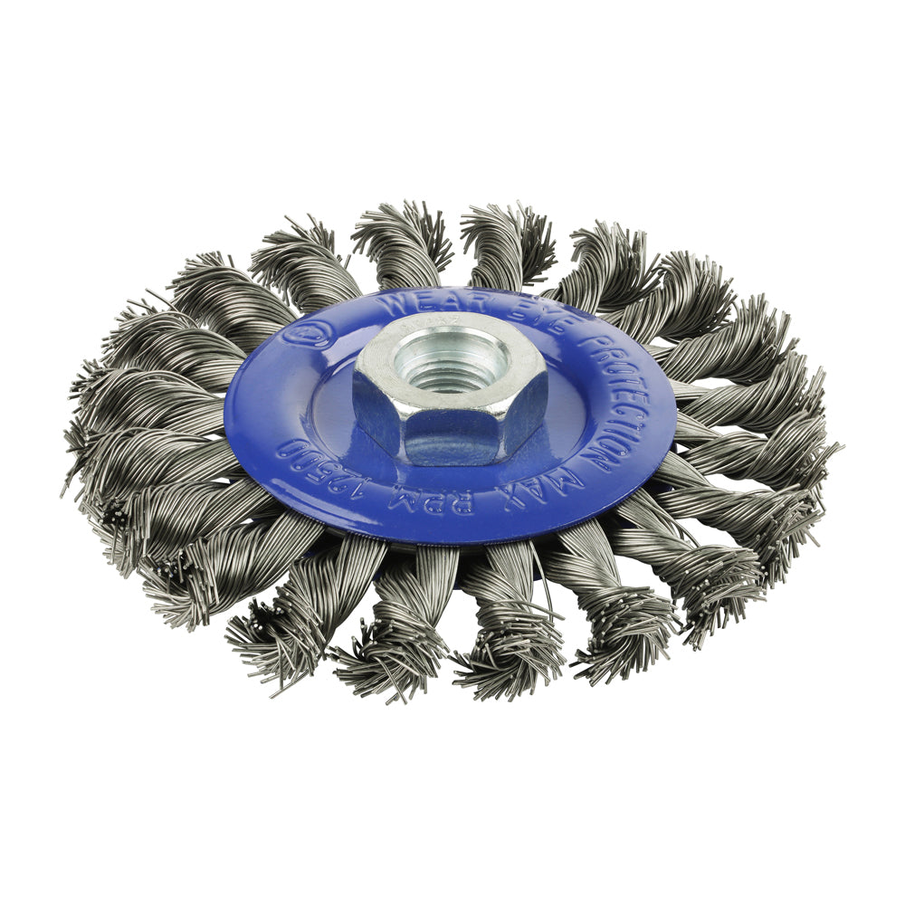 TIMCO Angle Grinder Wheel Brush, Twisted Knot Stainless Steel, 115mm