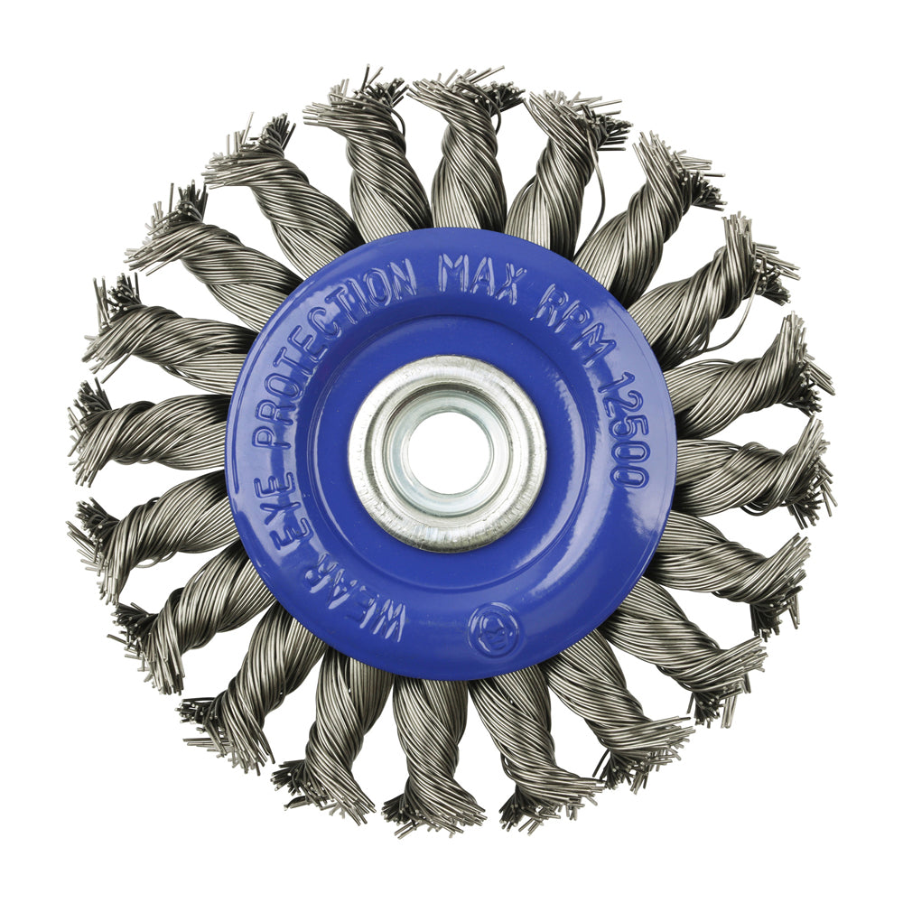 TIMCO Angle Grinder Wheel Brush, Twisted Knot Stainless Steel, 115mm