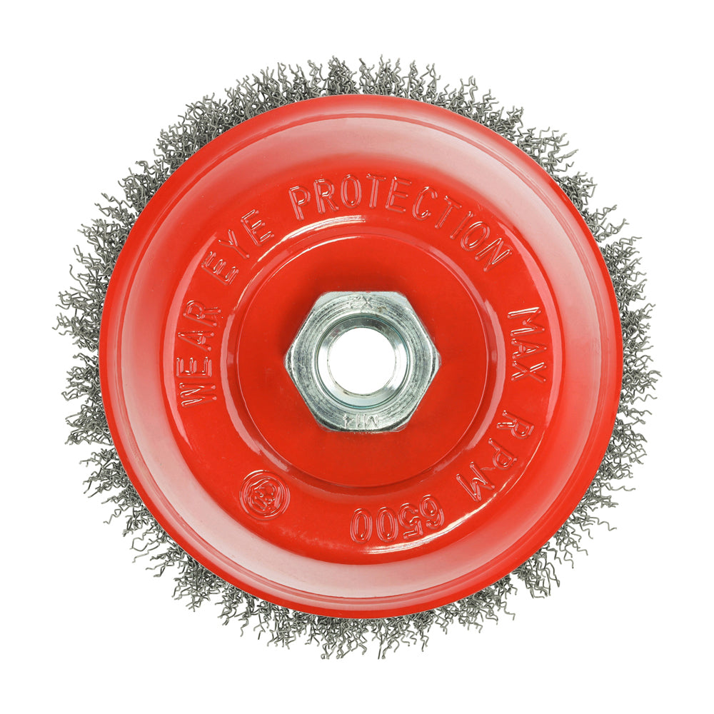 TIMCO Angle Grinder Cup Brush, Crimped Steel Wire, 125mm