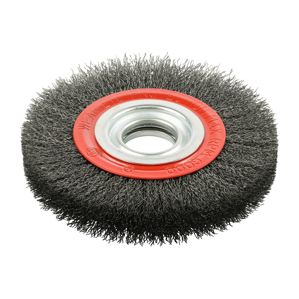 TIMCO Wheel Brush with Plastic Reducer Set, Crimped Steel Wire, 150mm