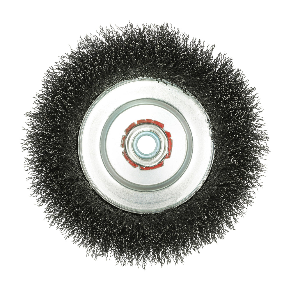 TIMCO Wheel Brush with Plastic Reducer Set, Crimped Steel Wire, 150mm