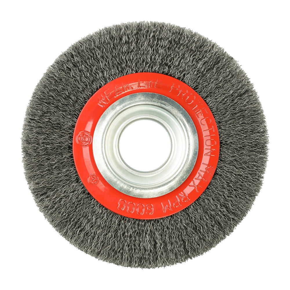 TIMCO Wheel Brush with Plastic Reducer Set, Crimped Steel Wire, 150mm