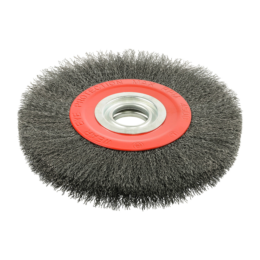 TIMCO Wheel Brush with Plastic Reducer Set, Crimped Steel Wire, 200mm