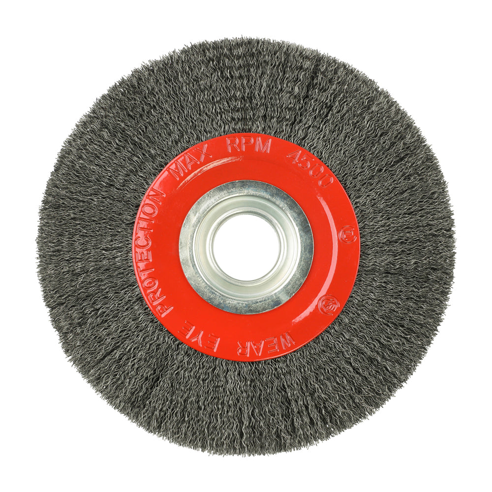 TIMCO Wheel Brush with Plastic Reducer Set, Crimped Steel Wire, 200mm