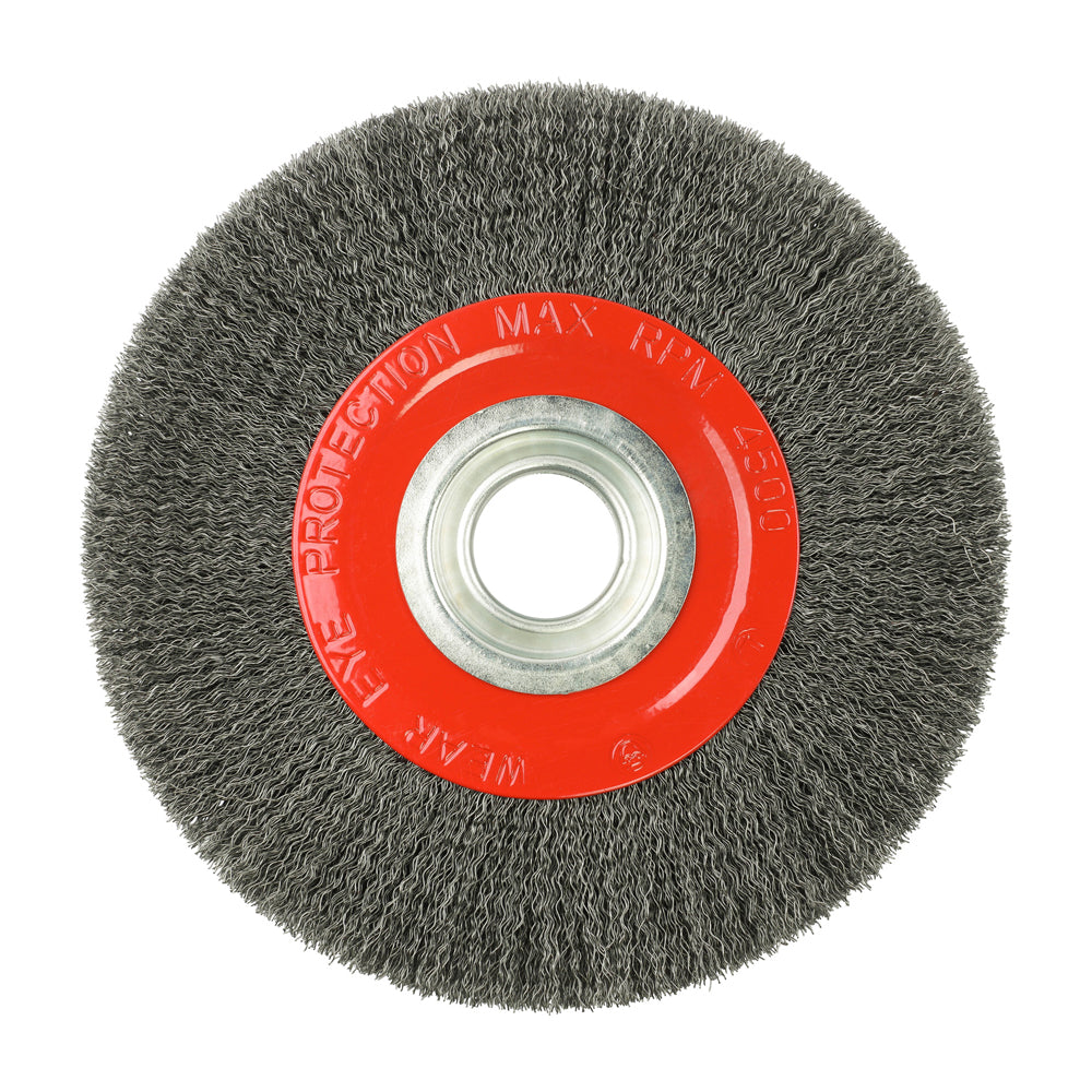 TIMCO Wheel Brush with Plastic Reducer Set, Crimped Steel Wire, 200mm