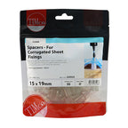 TIMCO Spacers, For Corrugated Sheet Fixings, Clear, 15.0 x 19, Bag of 50