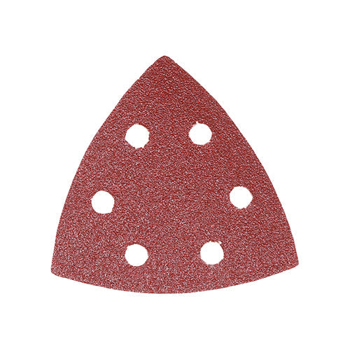TIMCO Delta Sanding Pads, 60 Grit, Red, 95 x 95mm, Pack of 5
