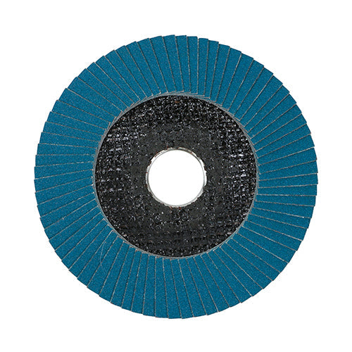 TIMCO Set of Flap Discs, Zirconium, Type 29 Conical, P120 Grit, 115 x 22.23, Box of 10