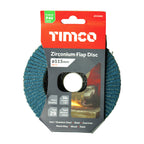 TIMCO Flap Disc, Zirconium, Type 29 Conical, P40 Grit, 115 x 22.23