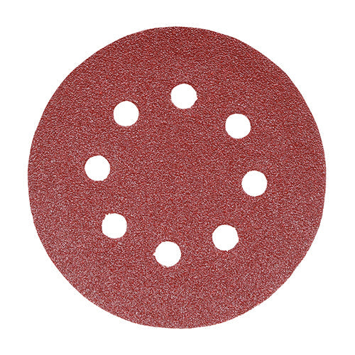 TIMCO Random Orbital Sanding Discs, 60 Grit, Red, 150mm, Pack of 5