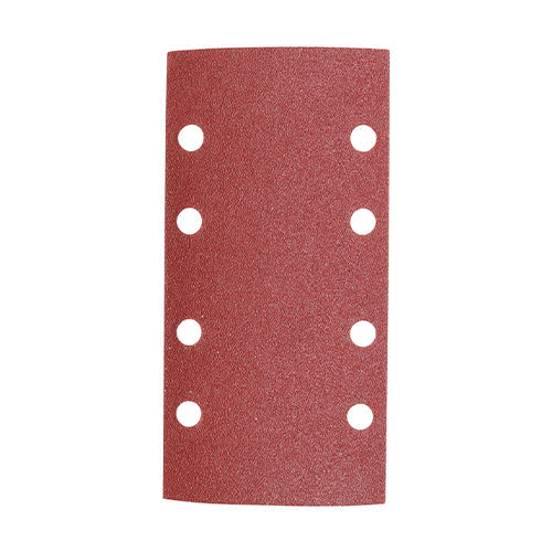 TIMCO 1/3 Sanding Sheets, Mixed, Red, Punched, 93 x 185mm (80, 120 & 180), Pack of 5
