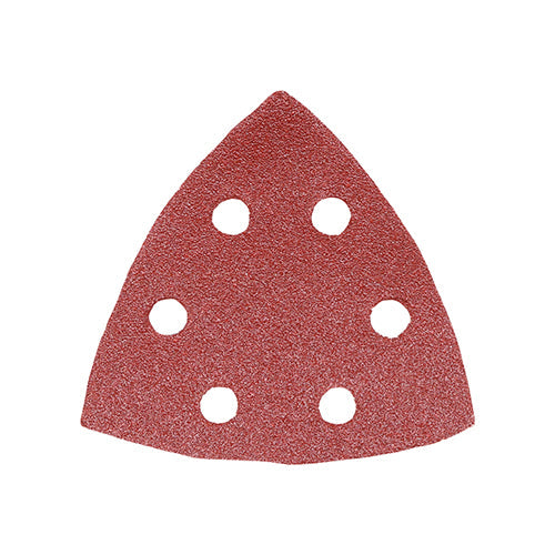 TIMCO Delta Sanding Pads, 80 Grit, Red, 95 x 95mm, Pack of 5