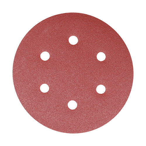 TIMCO Random Orbital Sanding Discs, 120 Grit, Red, 150mm, Pack of 5
