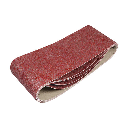 TIMCO Sanding Belts, 40 Grit, Red, 100 x 610mm, Pack of 5