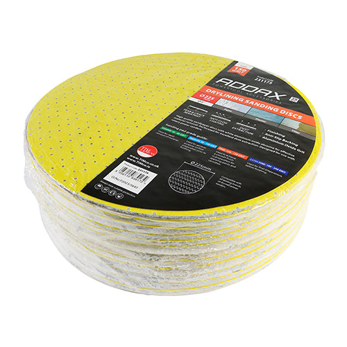 TIMCO Drylining Sanding Discs, 150 Grit, Yellow, 225mm, Pack of 25