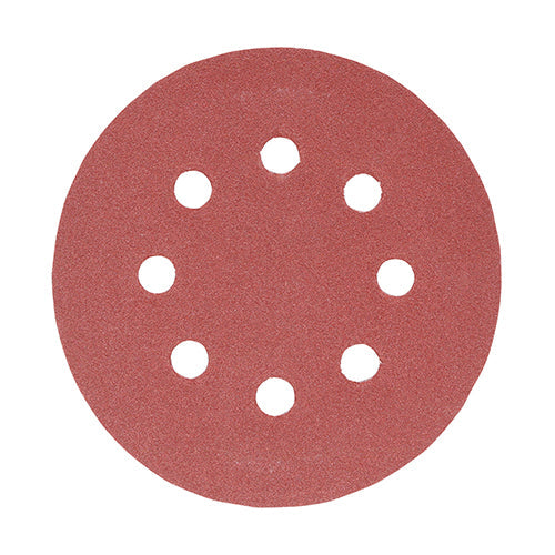 TIMCO Random Orbital Sanding Discs, 180 Grit, Red, 125mm, Pack of 5