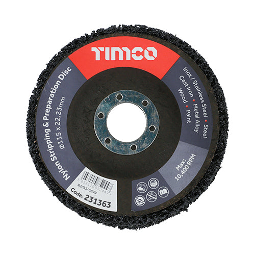 TIMCO Set of Nylon Stripping & Preparation Discs, 115 x 22.23, Box of 10