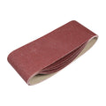 TIMCO Sanding Belts, 80 Grit, Red, 100 x 610mm, Pack of 5