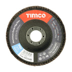 TIMCO Set of Flap Discs, Aluminium Oxide, Type 29 Conical, 80 Grit, 115 x 22.23, Pack of 10