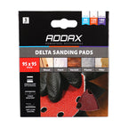 TIMCO Delta Sanding Pads, Mixed, Red, 95 x 95mm (80/120/180), Pack of 5