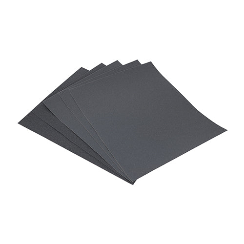 TIMCO Wet & Dry Sanding Sheets, Mixed, Black, 230 x 280mm (180/320), Pack of 5