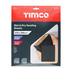 TIMCO Wet & Dry Sanding Sheets, Mixed, Black, 230 x 280mm (180/320), Pack of 5