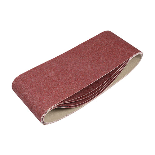 TIMCO Sanding Belts, 120 Grit, Red, 100 x 610mm, Pack of 5