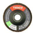 TIMCO Set of Flap Discs, Aluminium Oxide, Type 29 Conical, 60 Grit, 115 x 22.23, Pack of 10