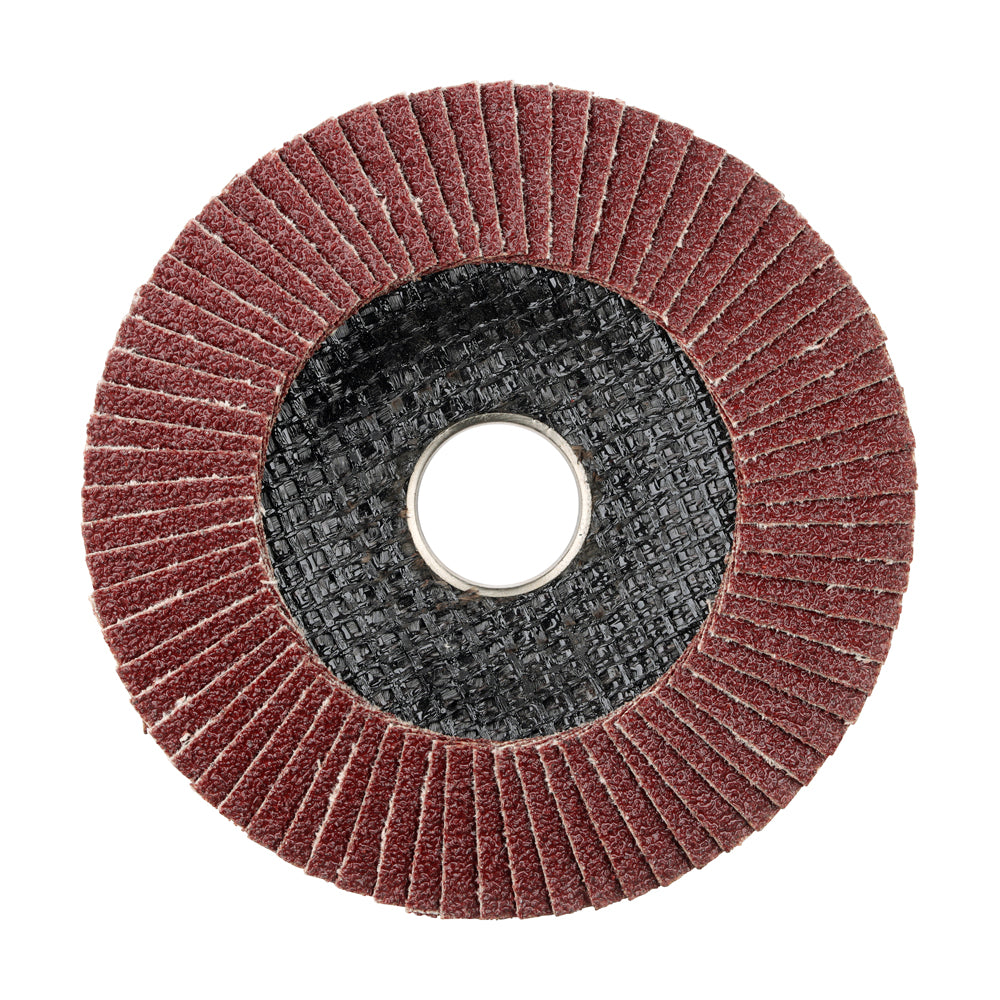 TIMCO Set of Flap Discs, Aluminium Oxide, Type 29 Conical, 60 Grit, 115 x 22.23, Pack of 10