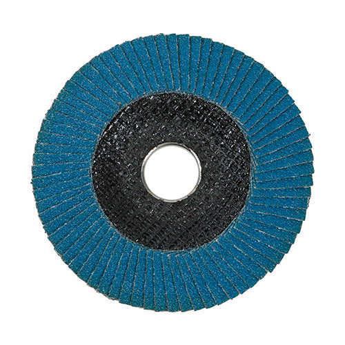 TIMCO Set of Flap Discs, Zirconium, Type 29 Conical, P40 Grit, 115 x 22.23, Box of 10