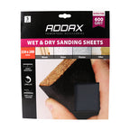 TIMCO Wet & Dry Sanding Sheets, 600 Grit, Black, 230 x 280mm, Pack of 5