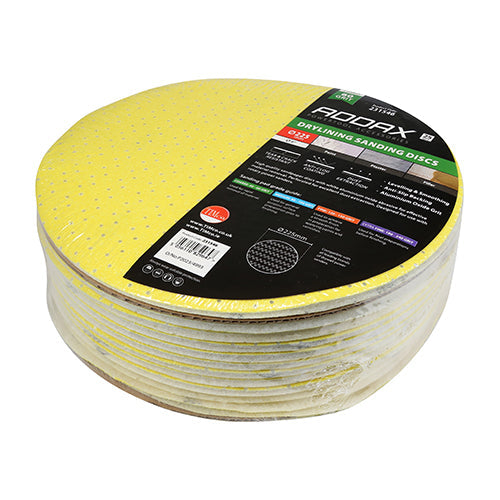 TIMCO Drylining Sanding Discs, 60 Grit, Yellow, 225mm, Pack of 25
